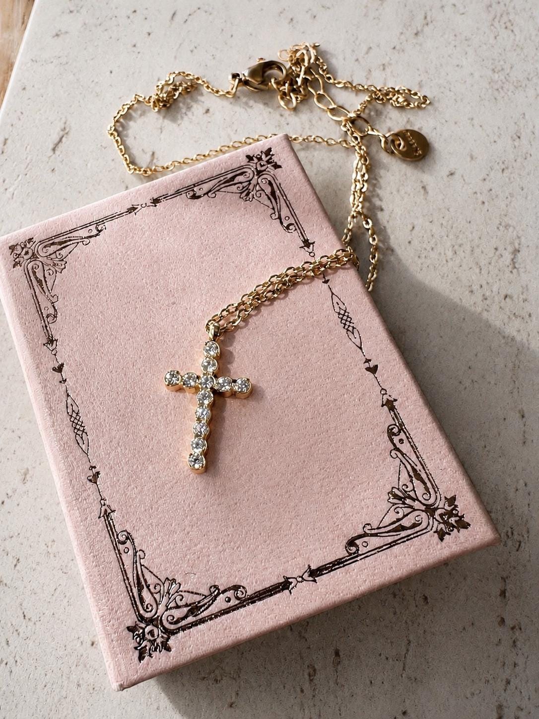 Dainty Gold Plated Stainless Steel Cross Necklace