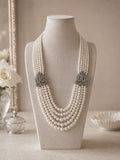 Art Deco Multi Strand Pearl Necklace — 1920s Gatsby Statement Jewelry