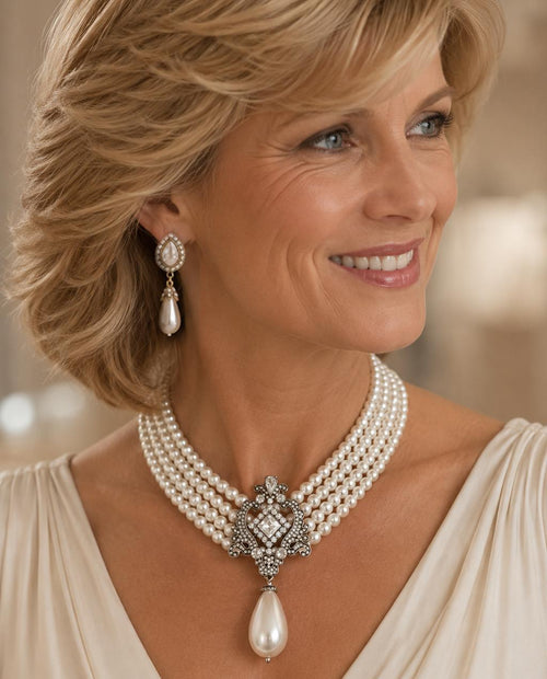 Baroque Pearl Necklace Four Strand Pearl Necklace